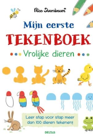 Mijn eerste tekenboek Vrolijke dieren - Leer stap voor stap meer dan 100 dieren tekenen