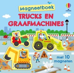 Usborne: magneetboek - Trucks en graafmachines