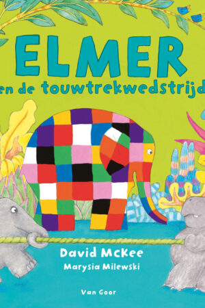 Elmer en de touwtrekwedstrijd